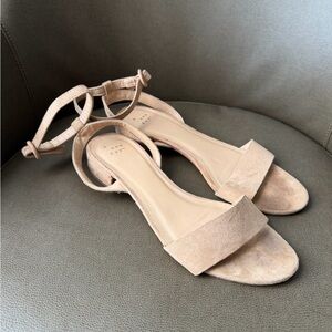 Target Nude Suede Ankle-Strap Sandals - Women